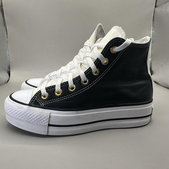 Converse Chuck Taylor All Star Lift Leather Shoes Womens Size 5.5 Yin Yang - Picture 2 of 7